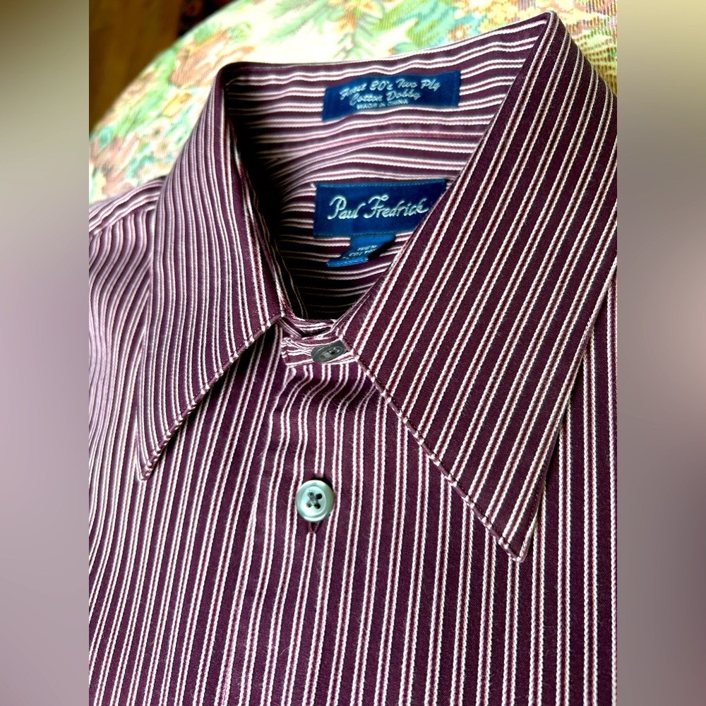 Paul Fredrick 100% cotton dobby dress shirt.